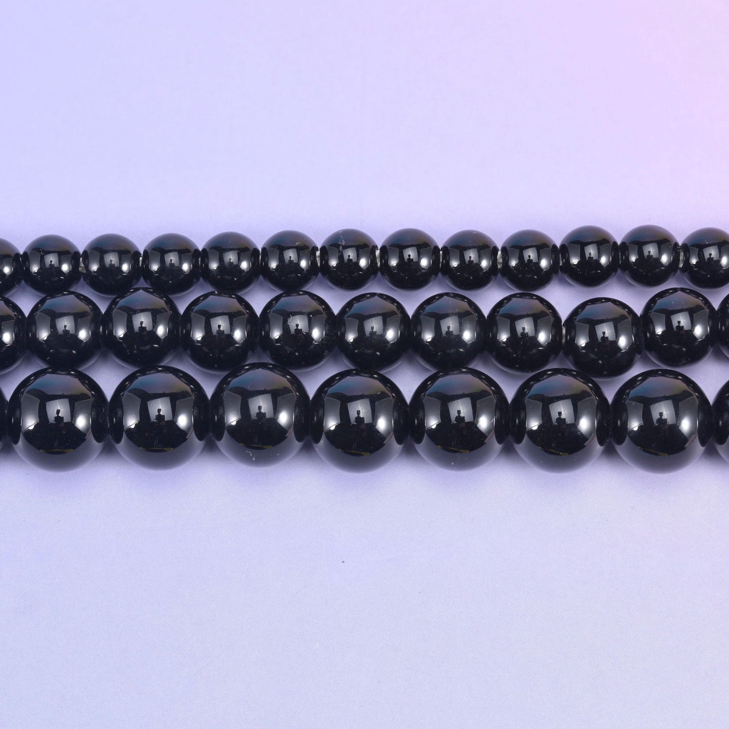 Black Onyx beads, smooth round, 6mm, 8mm, 10mm