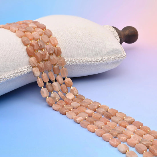 Sunstone Faceted Rectangular Beads