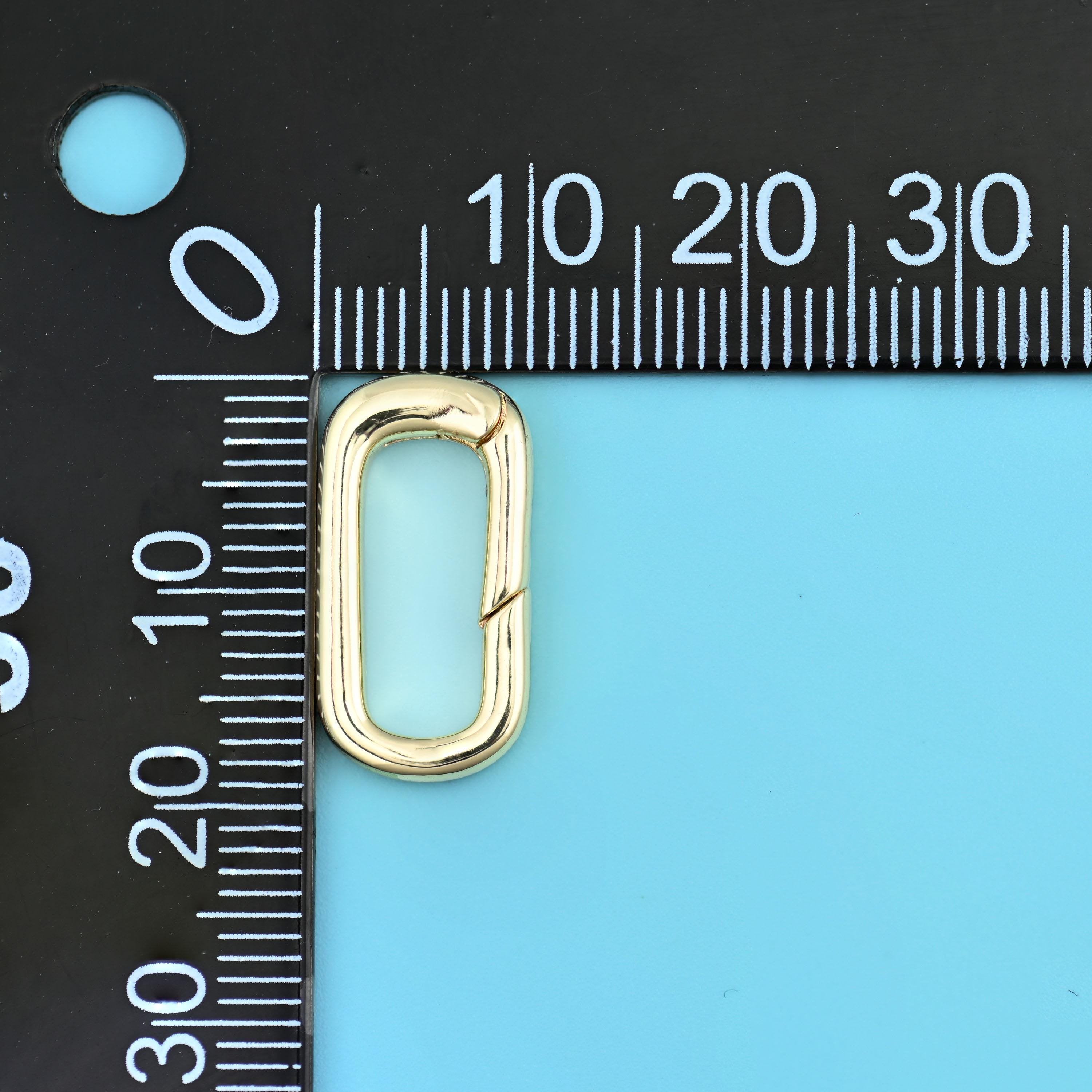 18K Gold Filled Rectangle Carabiner Clasps for DIY Jewelry Making Supply