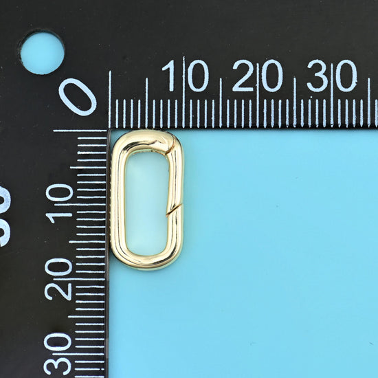 18K Gold Filled Rectangle Carabiner Clasps for DIY Jewelry Making Supply