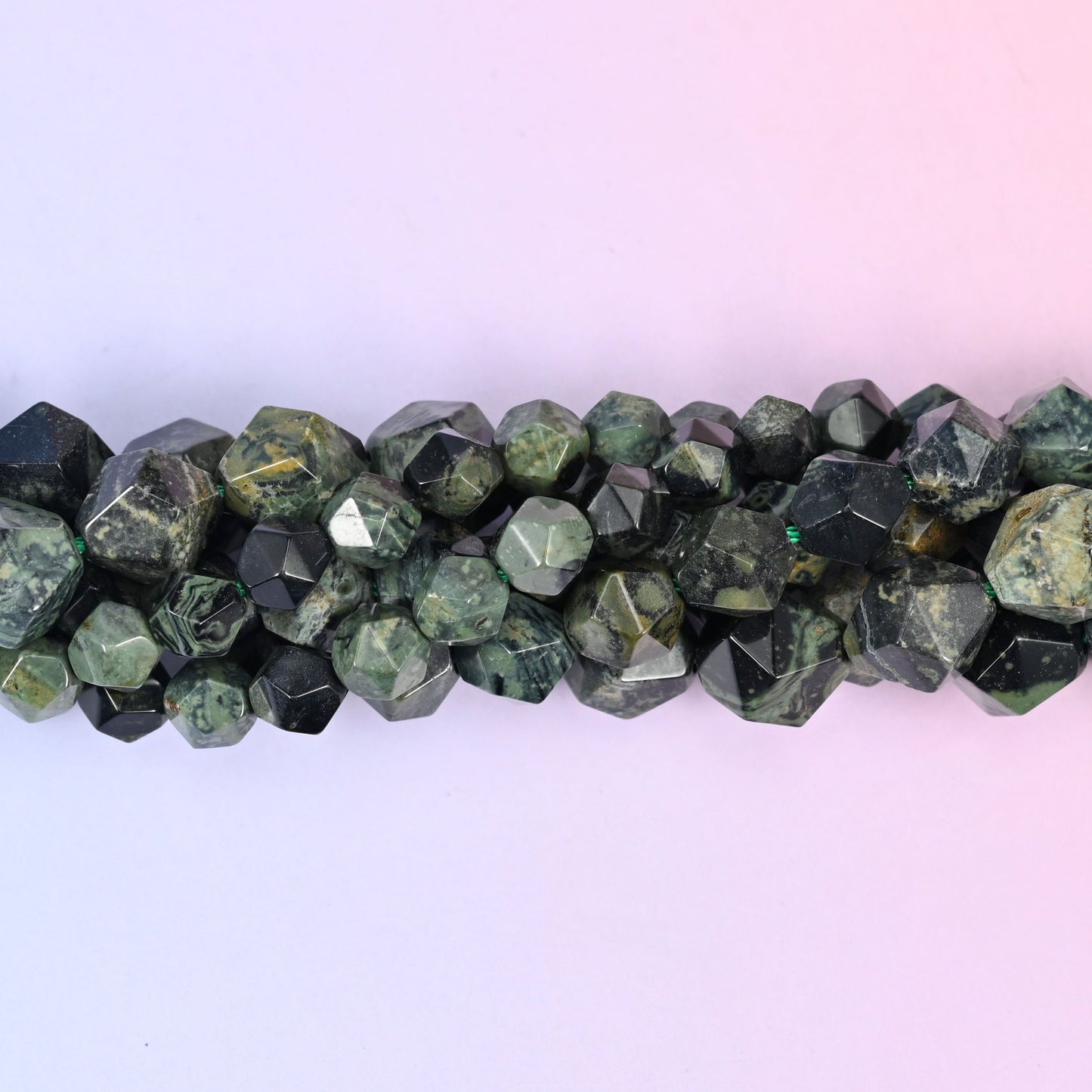 Natural Kambaba Jasper faceted star cut beads for jewelry making