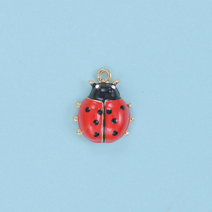 Brass, 18K gold filled, beads, lady bug, 16 x 13mm