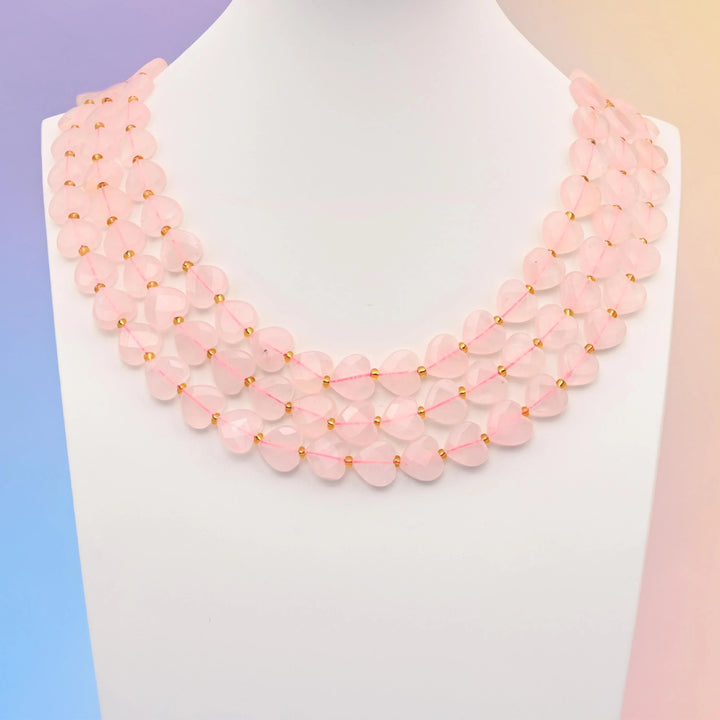 Rose Quartz faceted heart beads, 12mm, sold per 15.5 inch strand