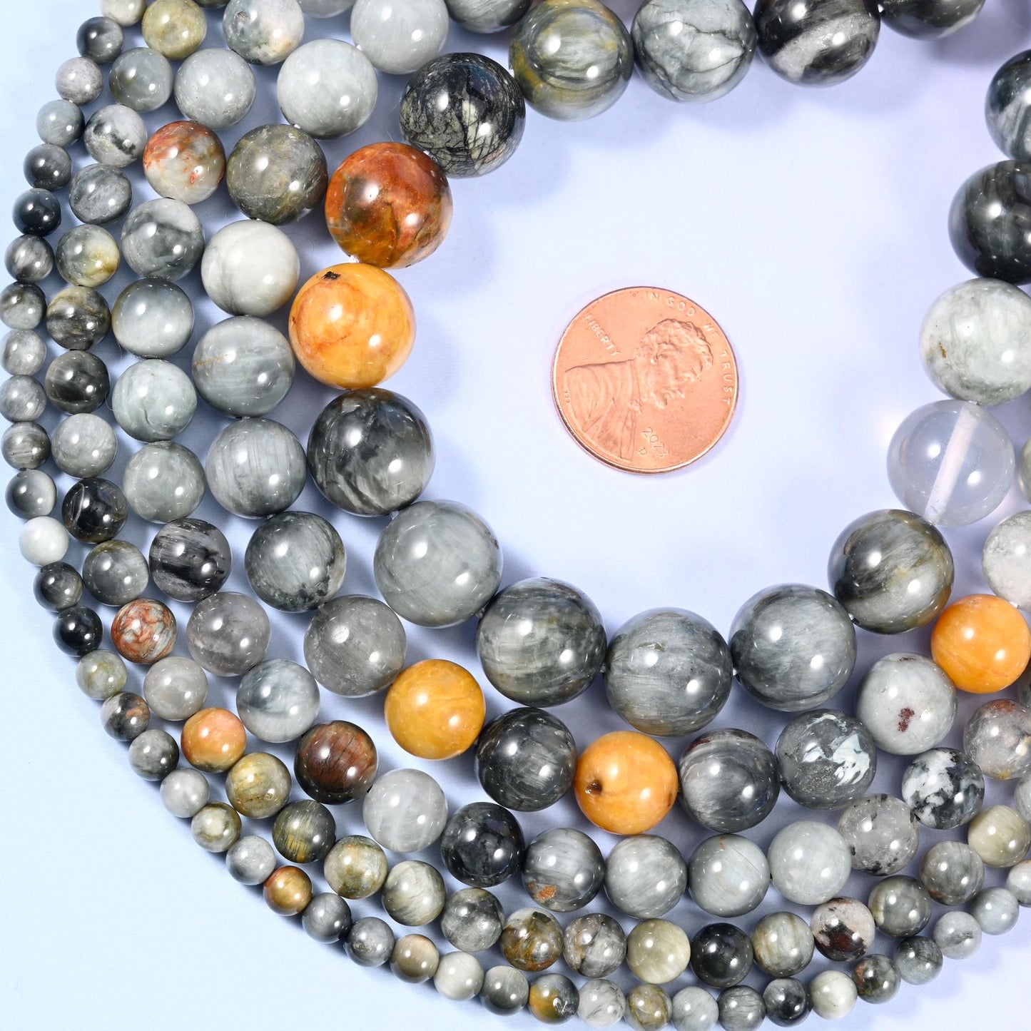 Eagle Eye Jasper Round Beads, sold per 15 inch strand
