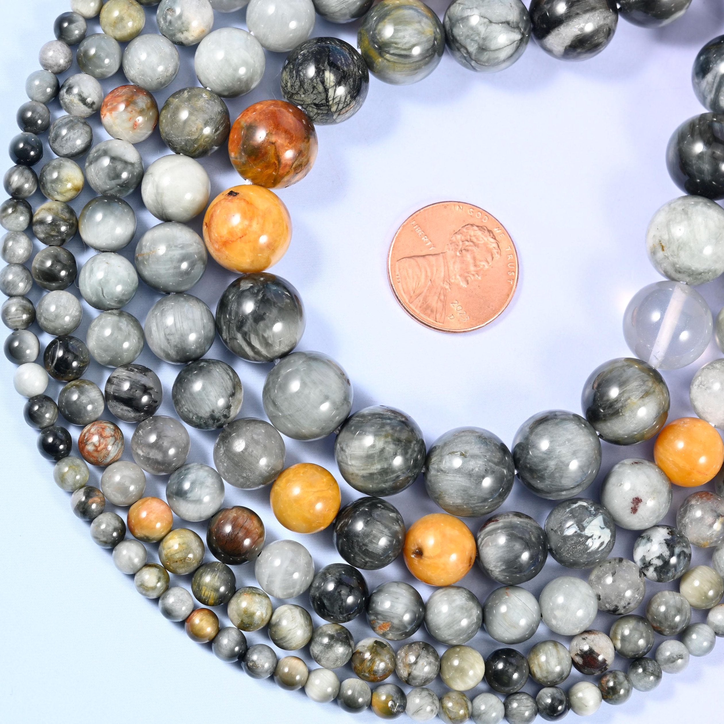 Eagle Eye Jasper Round Beads, sold per 15 inch strand