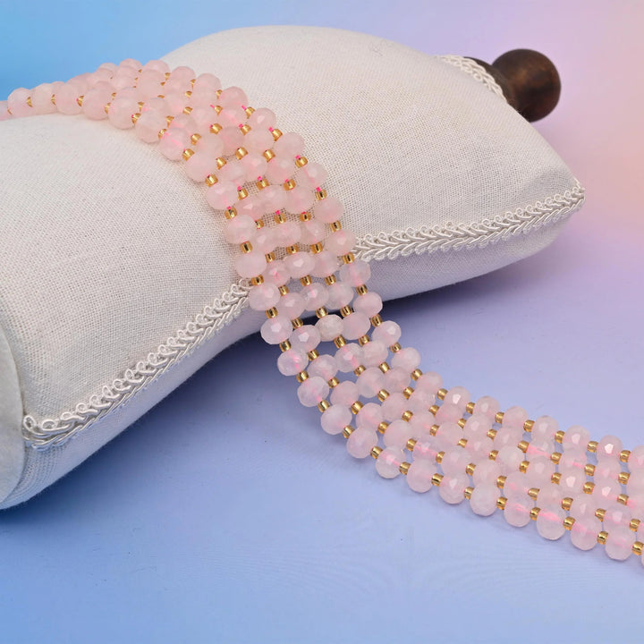 Rose Quartz Faceted Rondelle Beads