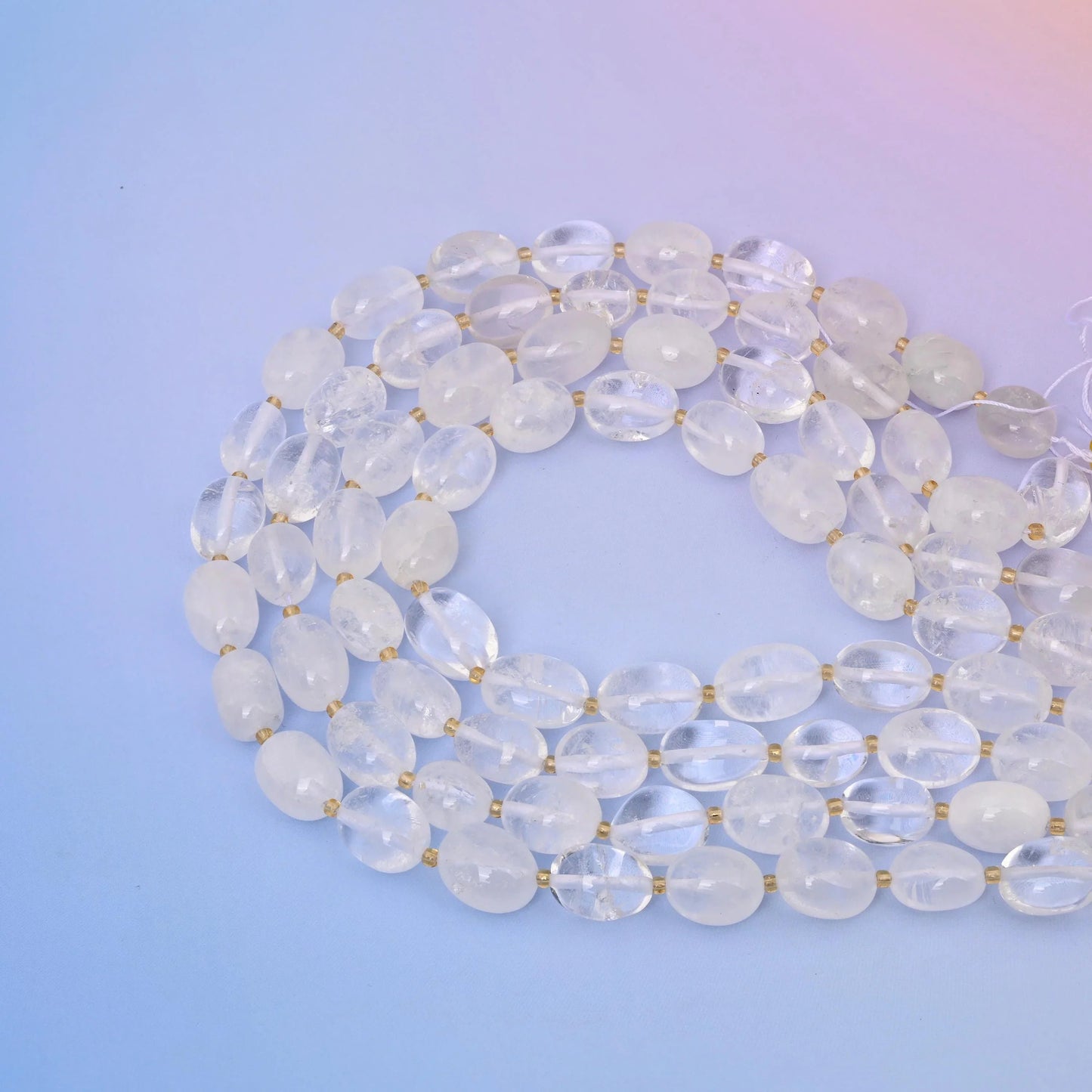 Clear Quartz Oval Nugget Beads 10-17mm in clear, translucent