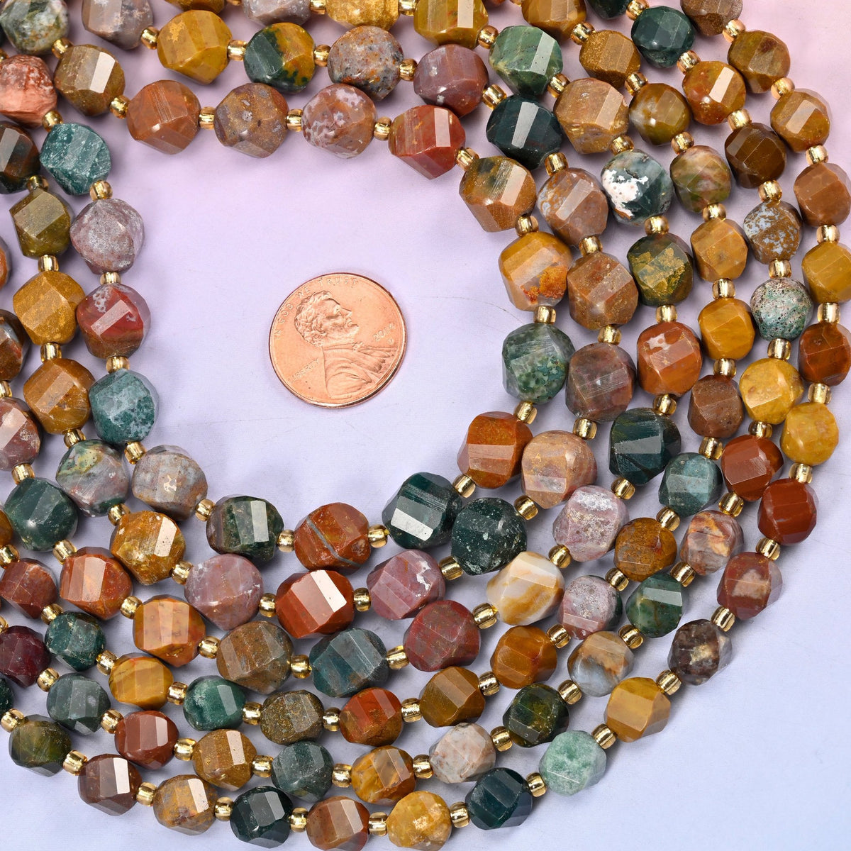 Ocean Agate beads, sold per 15 inch strand