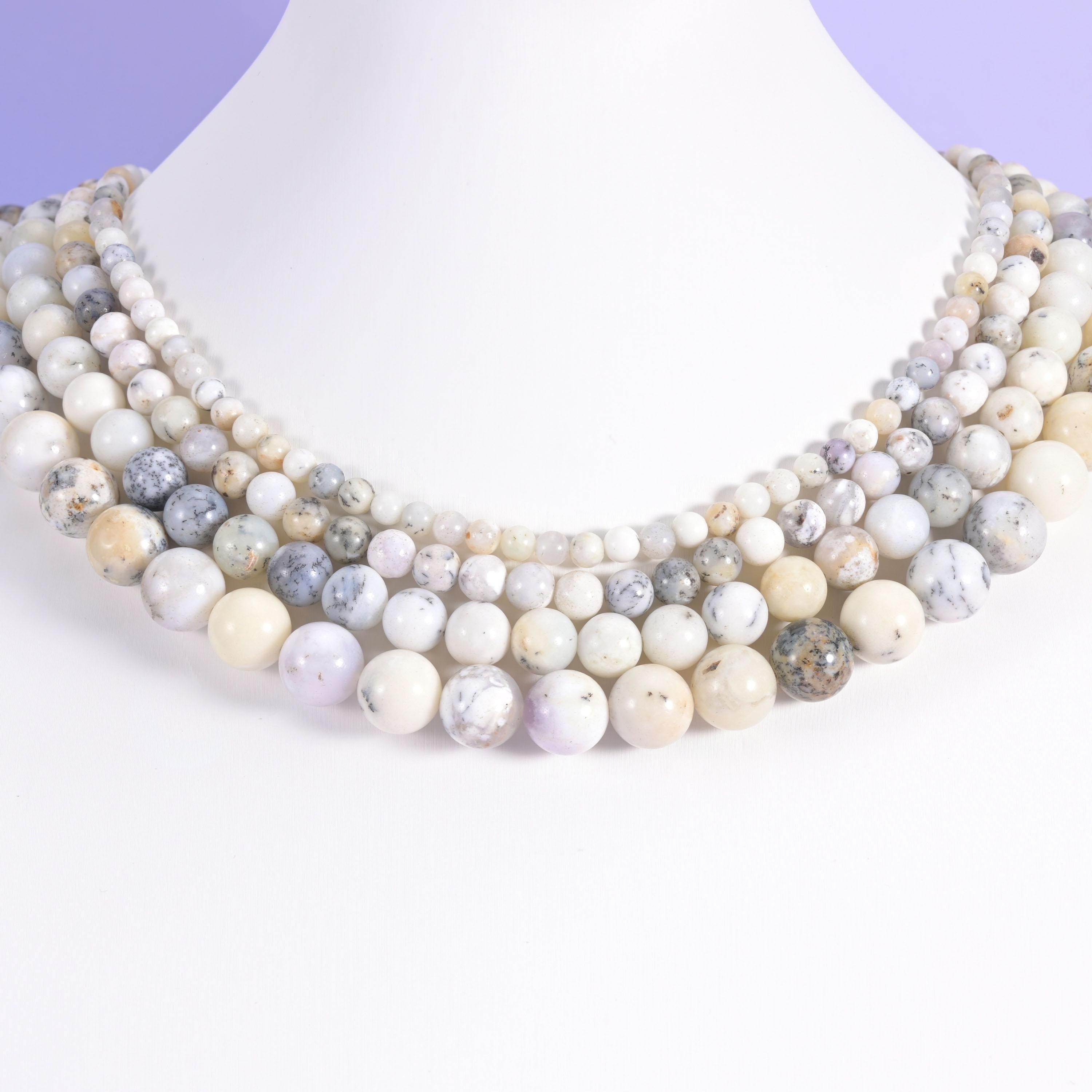 White opal beads, smooth round, 4mm, 6mm, 8mm, 10mm