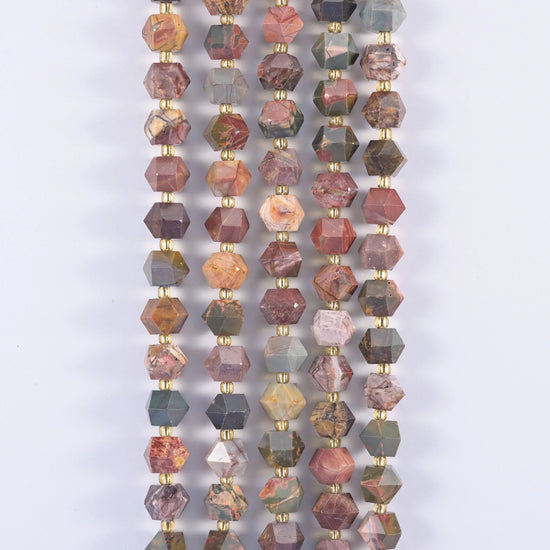 Natural Red Howlite faceted diamond rhombus beads for jewelry making