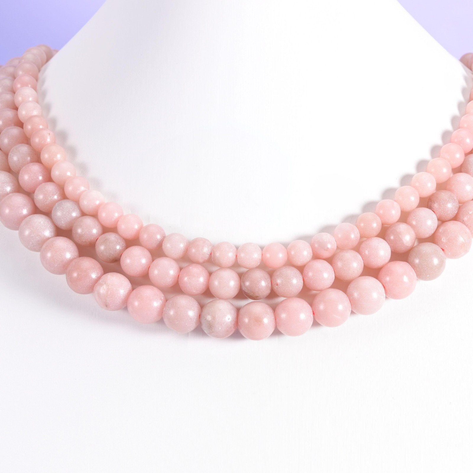 Dyed jade beads, pink opal color, smooth round, 6mm, 8mm, 10mm