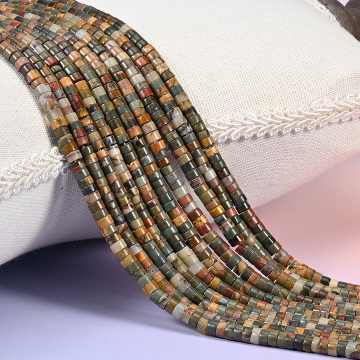 Creek Jasper Smooth Heishi Disc Beads