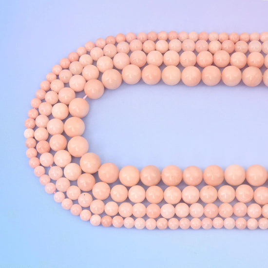 Pink Dyed Jade beads in soft pastel pink