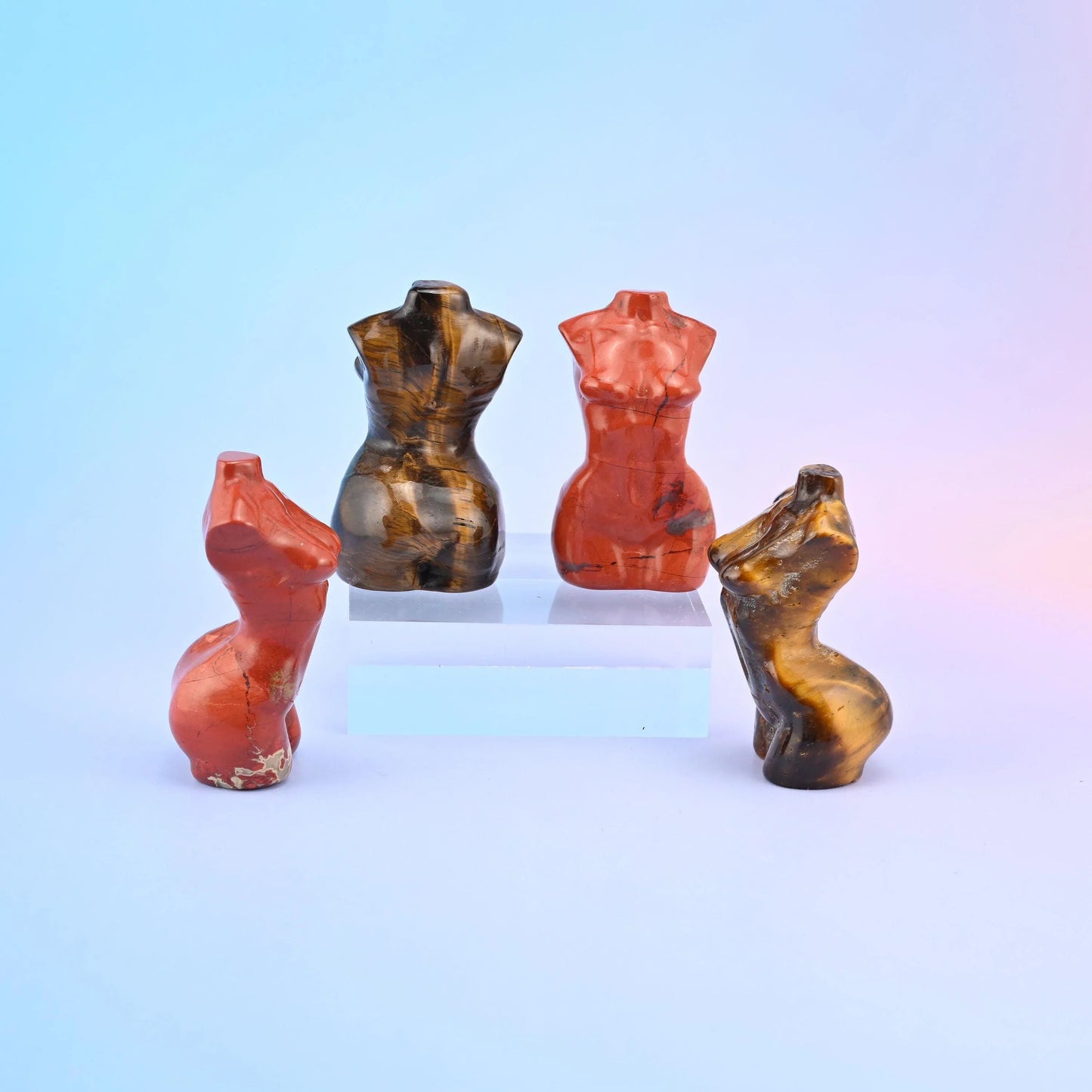 Goddess figurine in a choice of 13 stones including unakite, crazy agate, moss agate and tiger eye