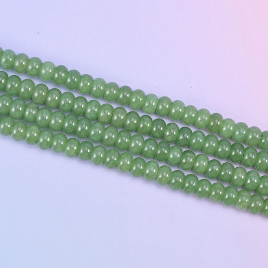 Grass Green Dyed Jade beads in a fresh, vivid grass green tone