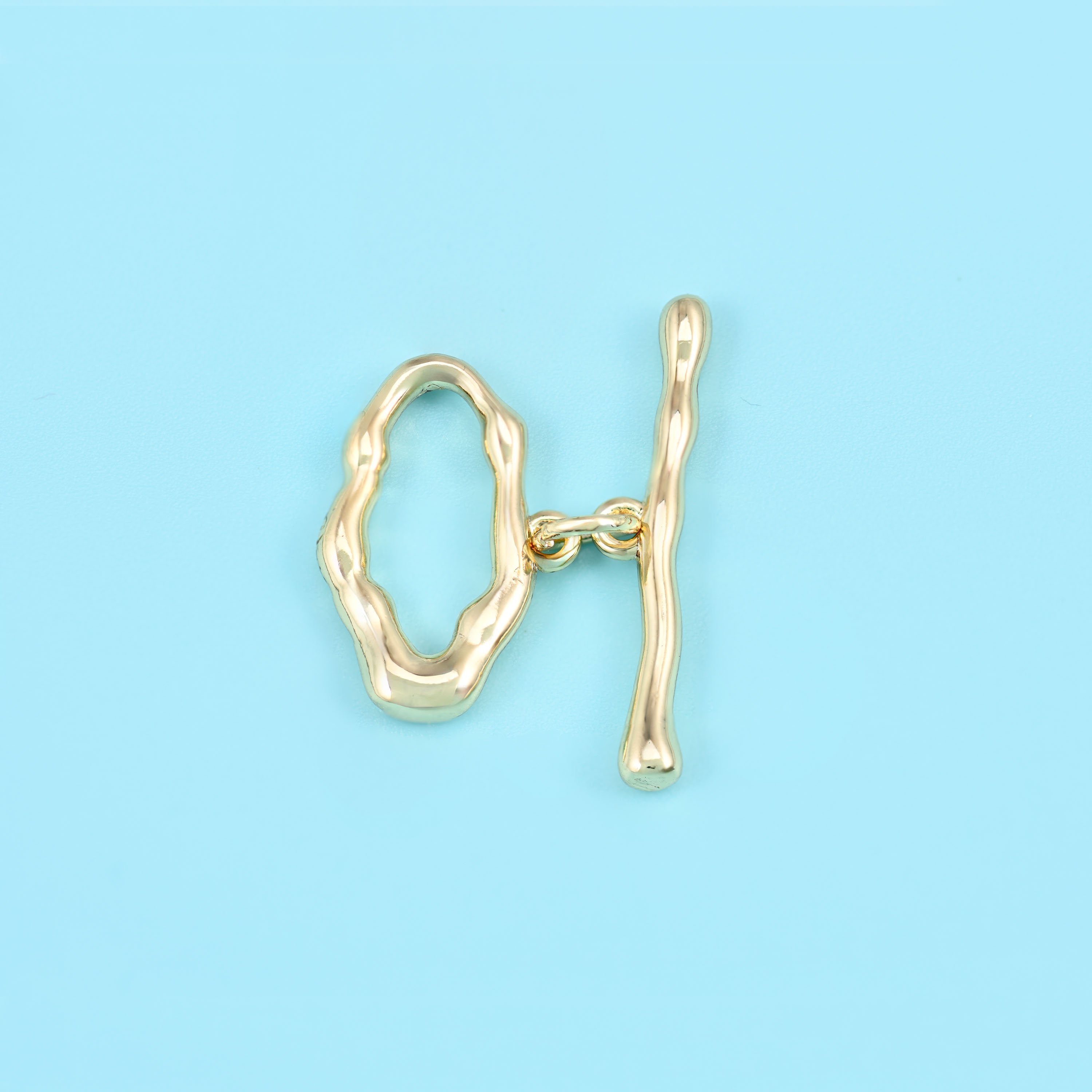 Gold filled toggle clasp, freeform shape