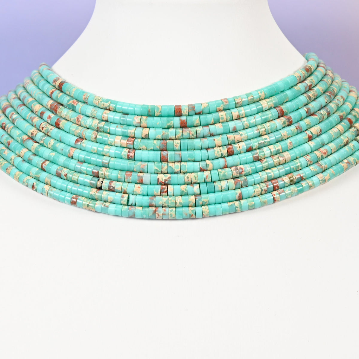 Blue Shoushan Stone beads, smooth heishi disc, 2 x 4mm