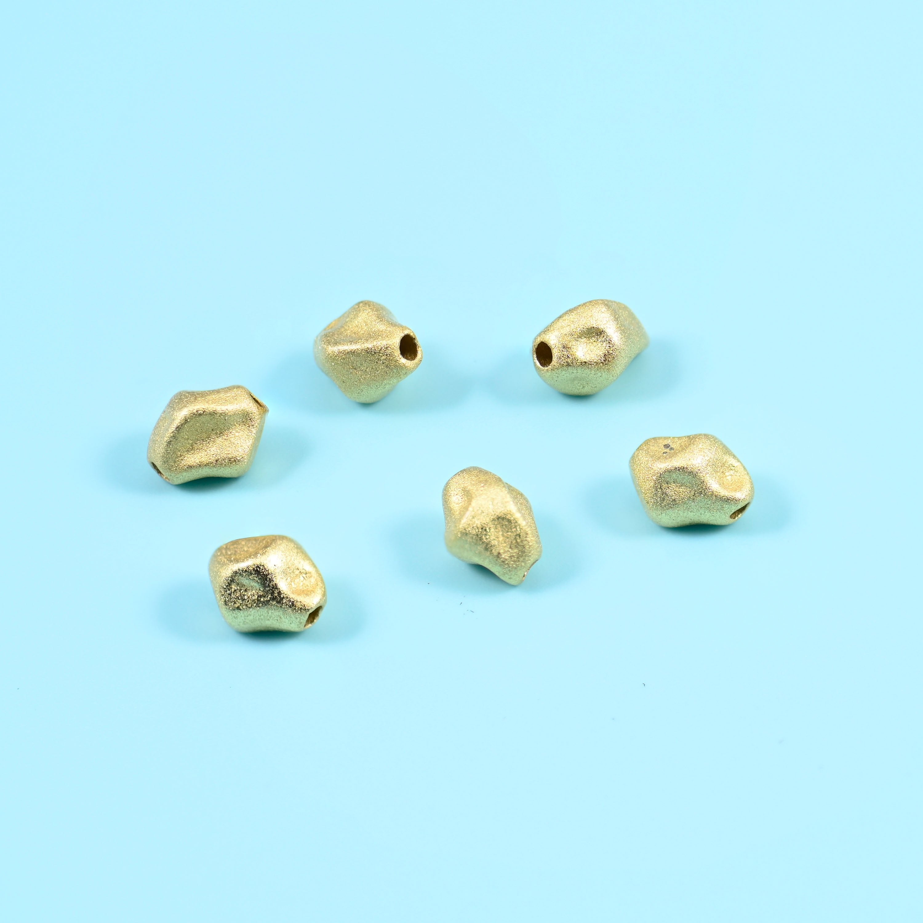 Nugget spacer bead, 14K or 18K gold filled, irregular pebble shape