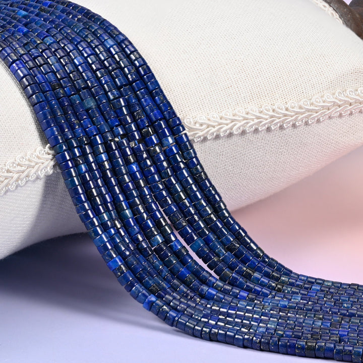 Dark Blue Lapis Smooth Heishi Disc Beads