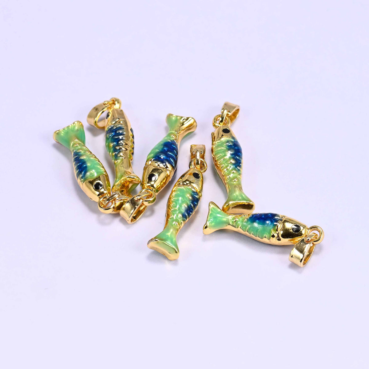 18K gold plated fish charm, sold individually