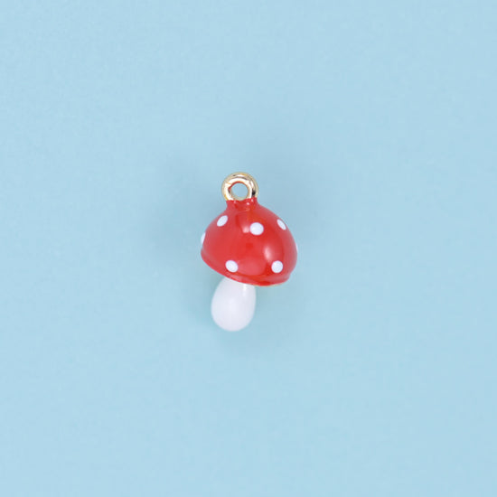 Brass, 18K gold filled, beads, mushroom, 14 x 9mm
