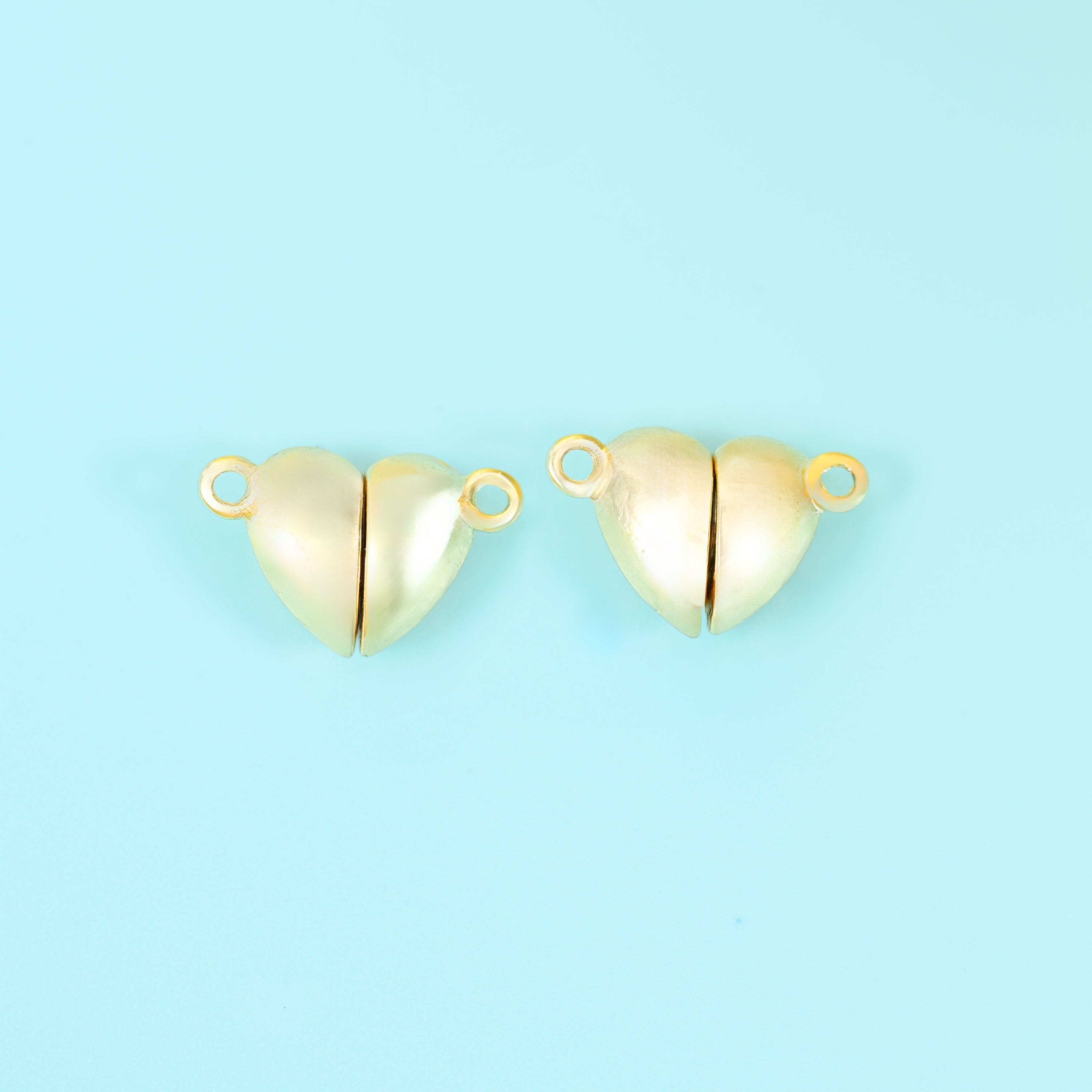 Gold filled magnetic clasp, heart shape, 10.91x10.98mm