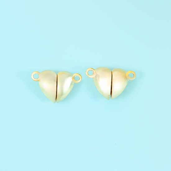 Gold filled magnetic clasp, heart shape, 10.91x10.98mm