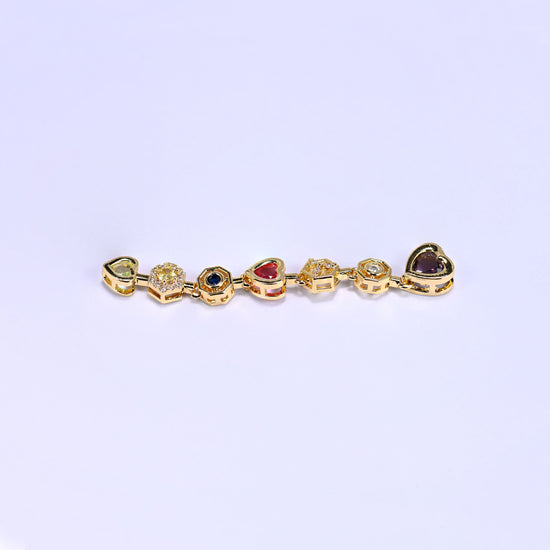 Purple Heart Multicolor Zircon Pendants: 18K Gold Filled Charms, Jewelry Making Supply