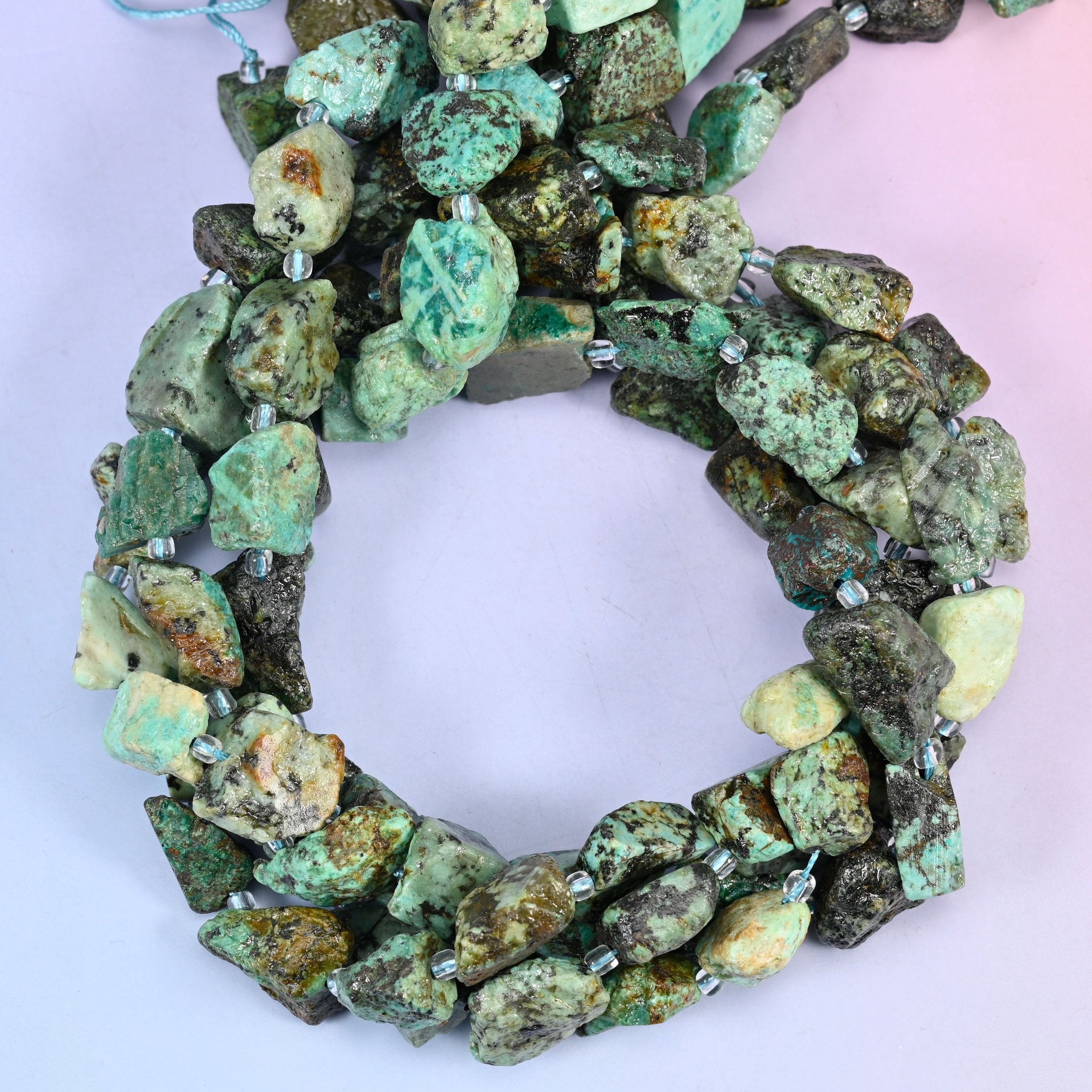 African Howlite Irregular Freeform Nugget Beads: Jewelry Making 15.5" Strand