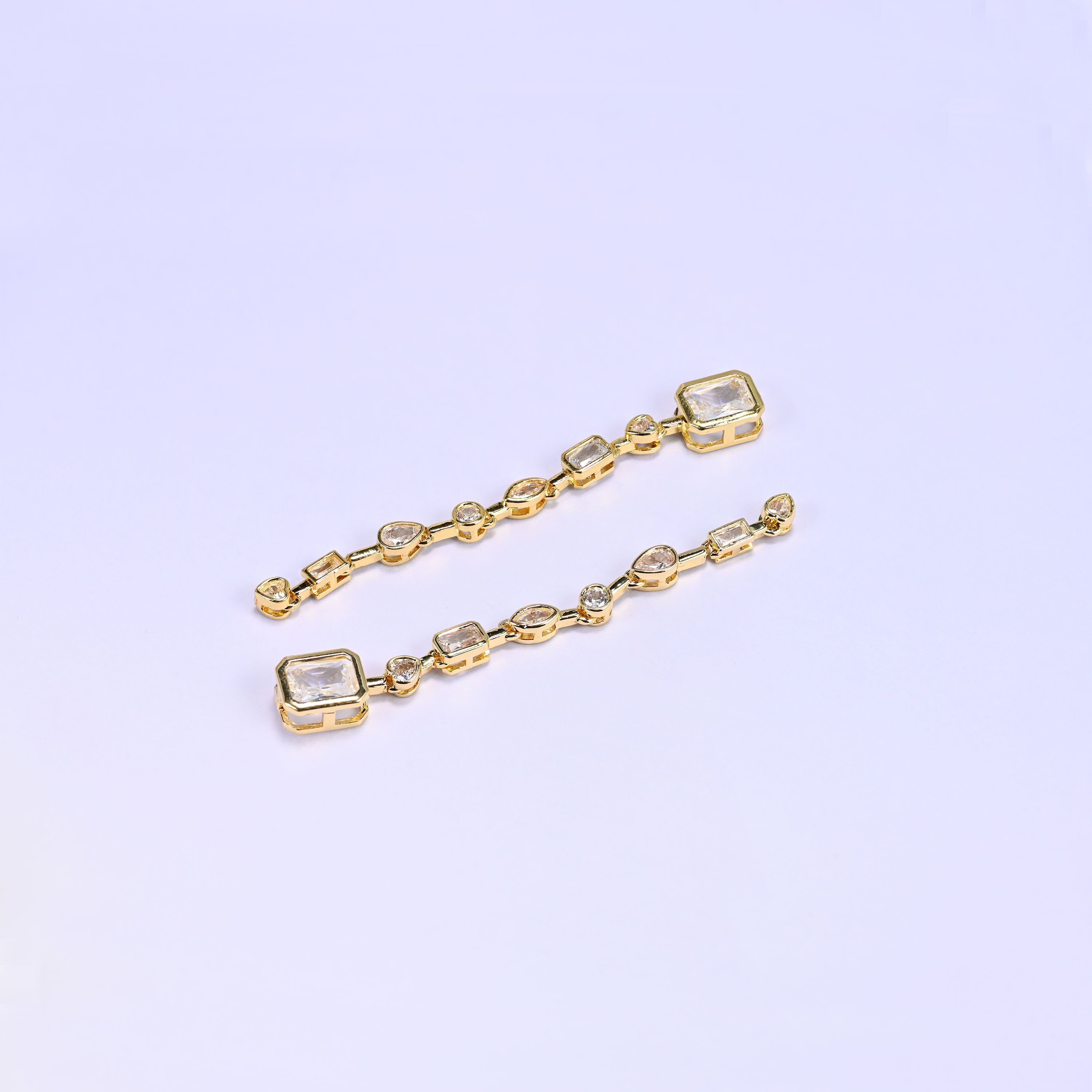 Clear Rectangle Multicolor Zircon Pendants: 18K Gold Plated Charms, Jewelry Making Supply