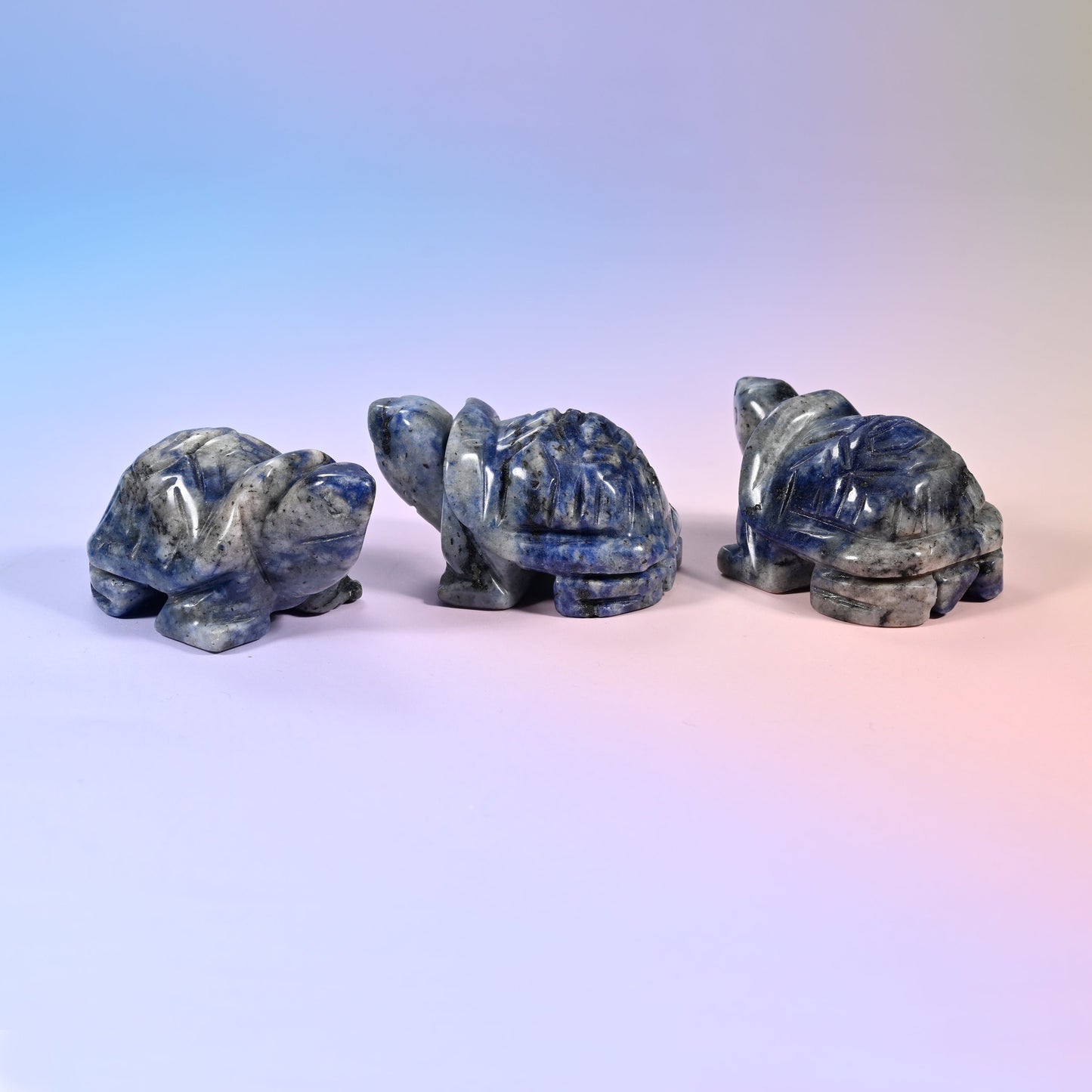 Hand-carved turtle figurine in natural gemstone