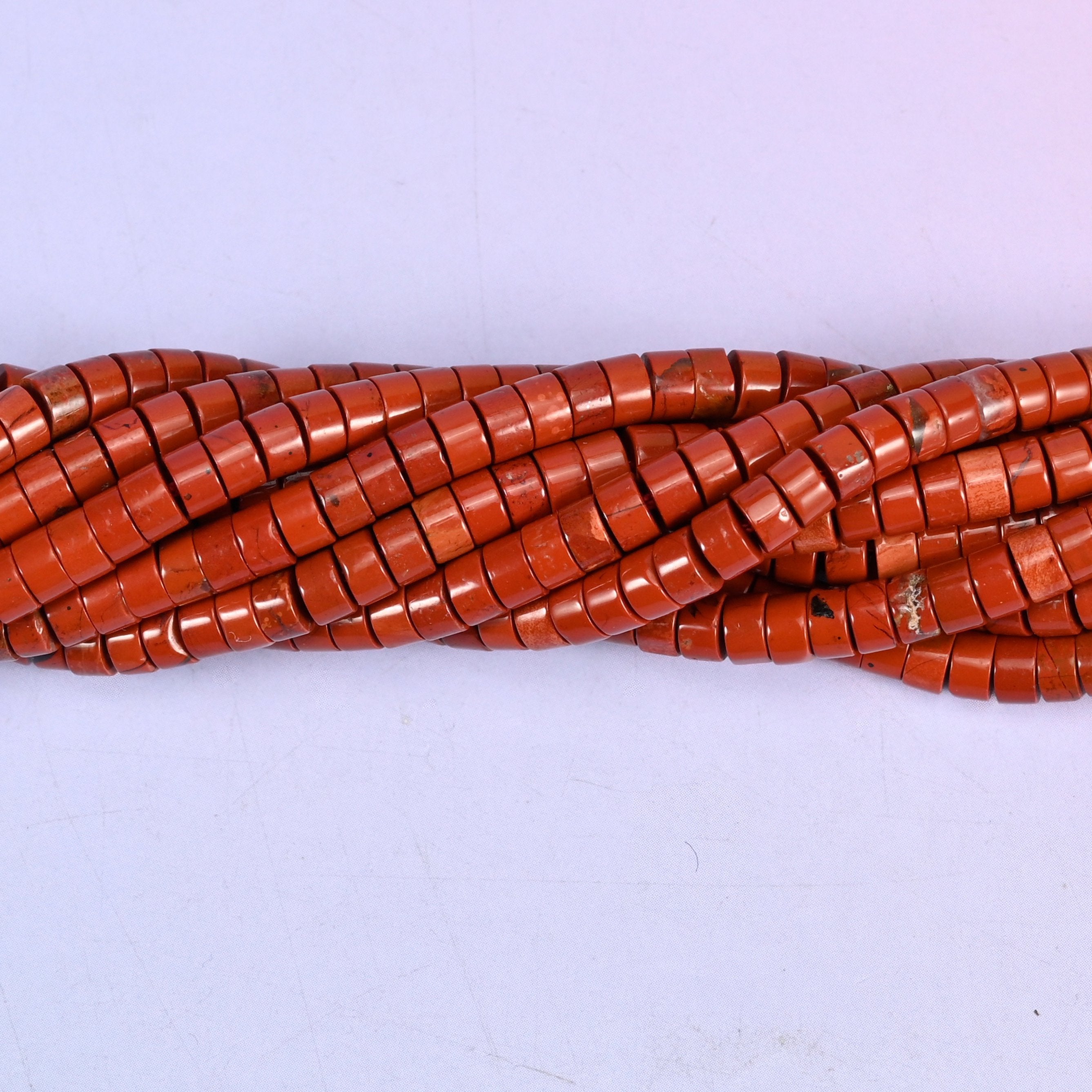 Red Jasper Smooth Heishi Disc Beads, approximately 180 beads
