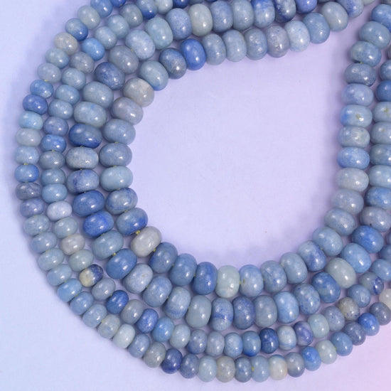 Blue Aventurine Smooth Rondelle Beads 4x6mm 5x8mm, approximately 90 beads (4x6mm) or approximately 76 beads (5x8mm)