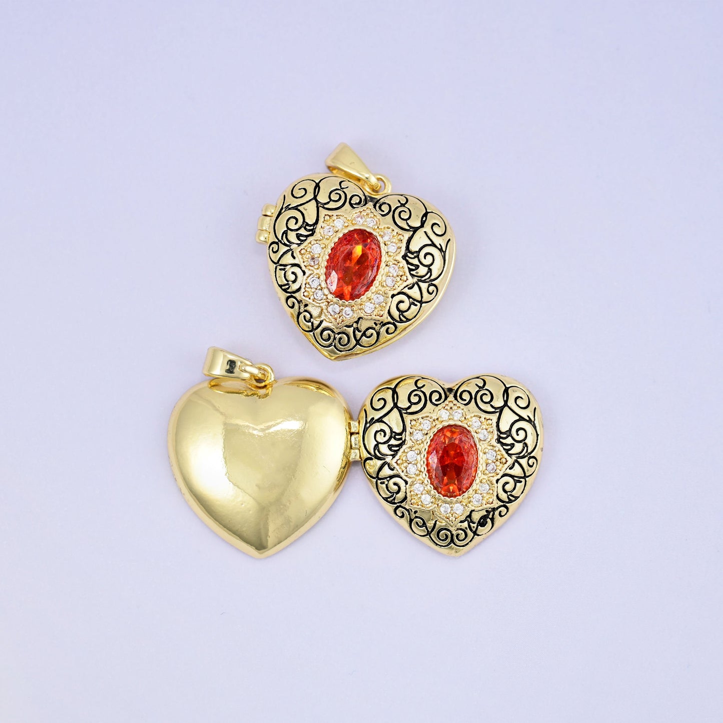 Heart Locket Pendant, 8.03mm thick