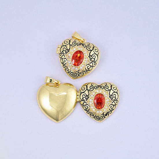 Heart Locket Pendant, 8.03mm thick