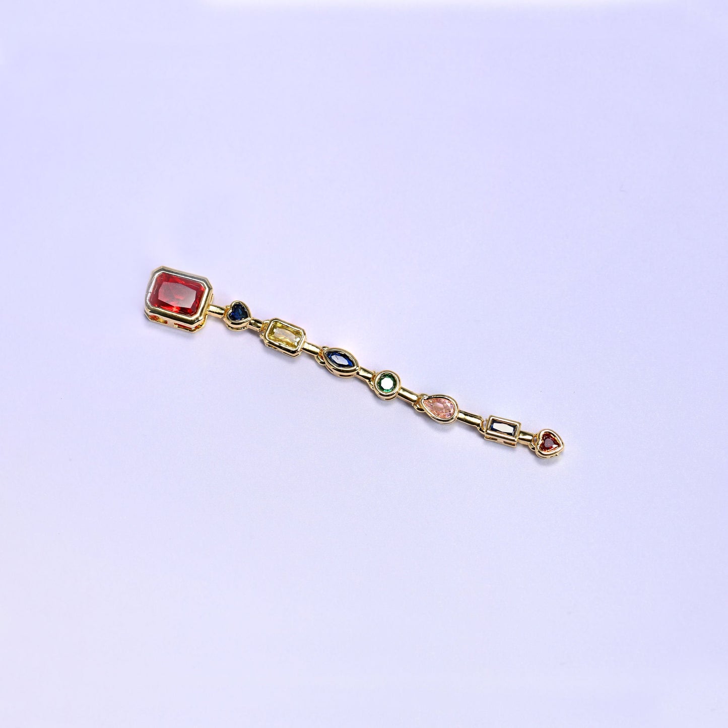 Red Rectangle Multicolor Zircon Pendants