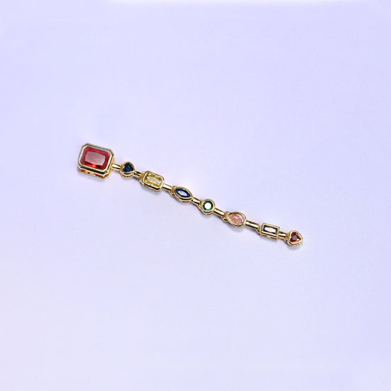 Red Rectangle Multicolor Zircon Pendants
