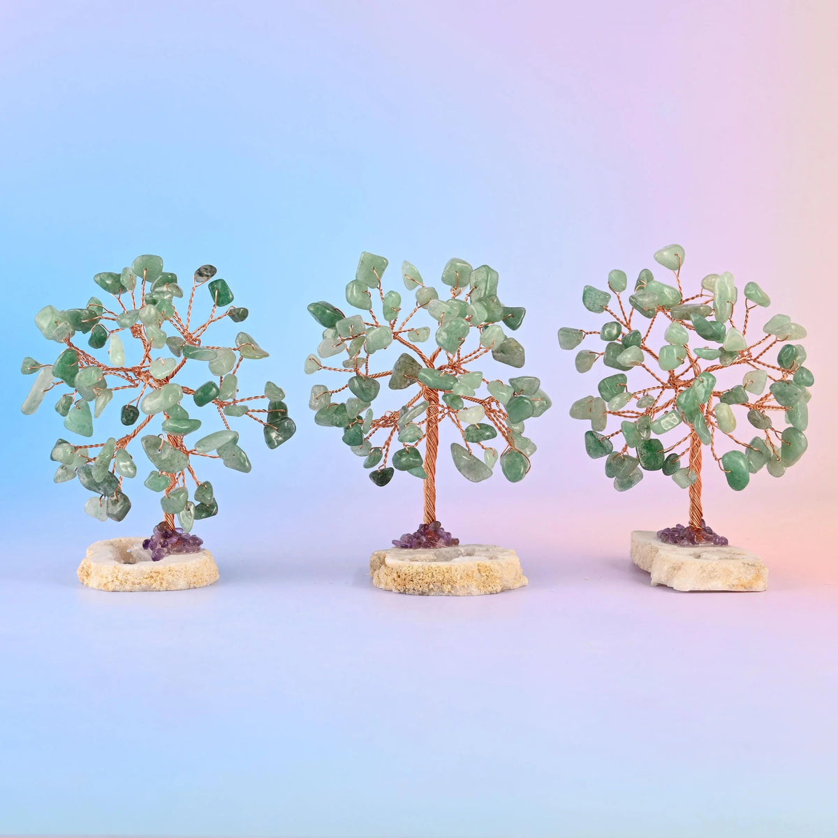 Crystal Tree of Life with eight leaf options including amethyst, citrine, rose quartz and aquamarine.