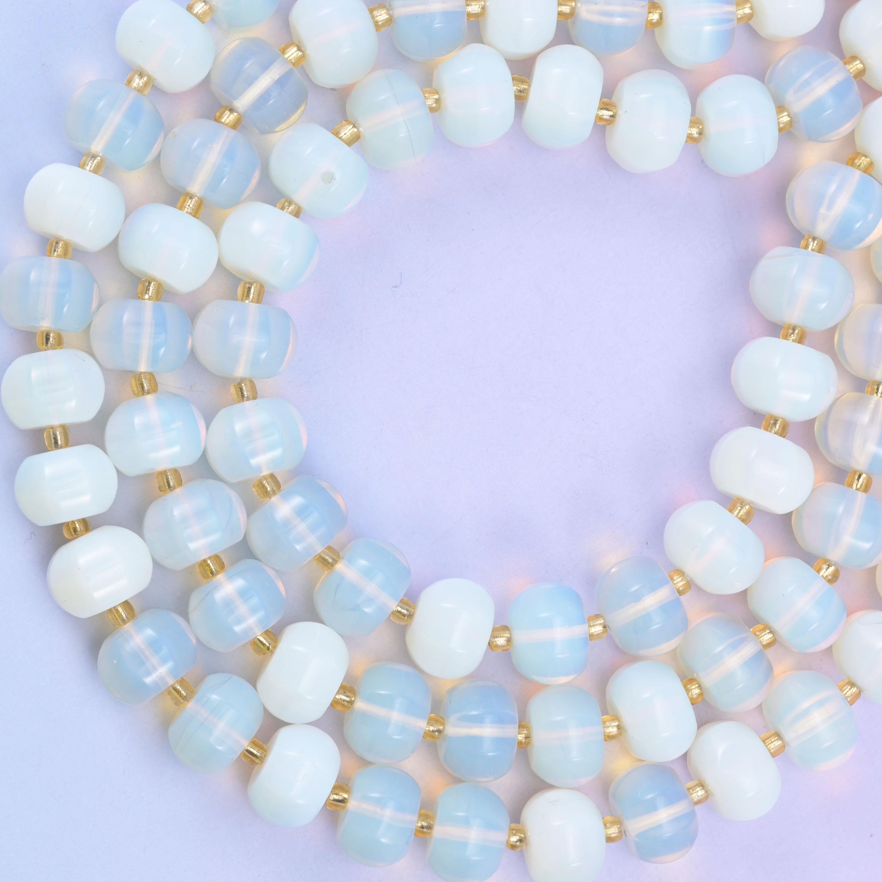Opalite pumpkin beads, approximately 35 beads per strand