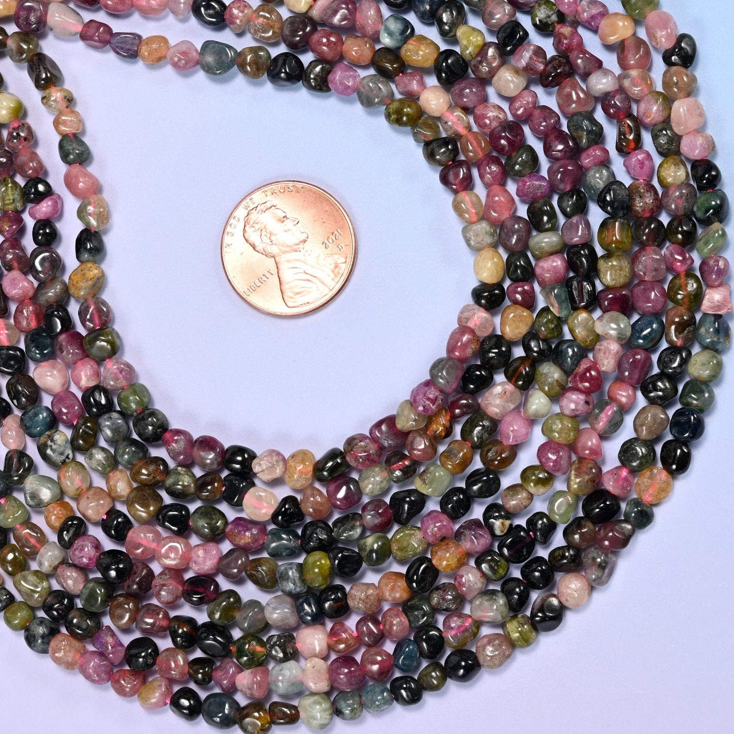 Colorful Tourmaline Tiny Nugget Beads, approximately 0.8mm hole