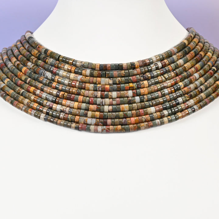 Creek Jasper beads, heishi disc shape, 1x4mm and 2x4mm