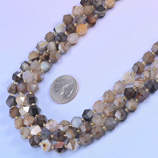 Faceted diamond rhombus gemstone beads for jewelry making