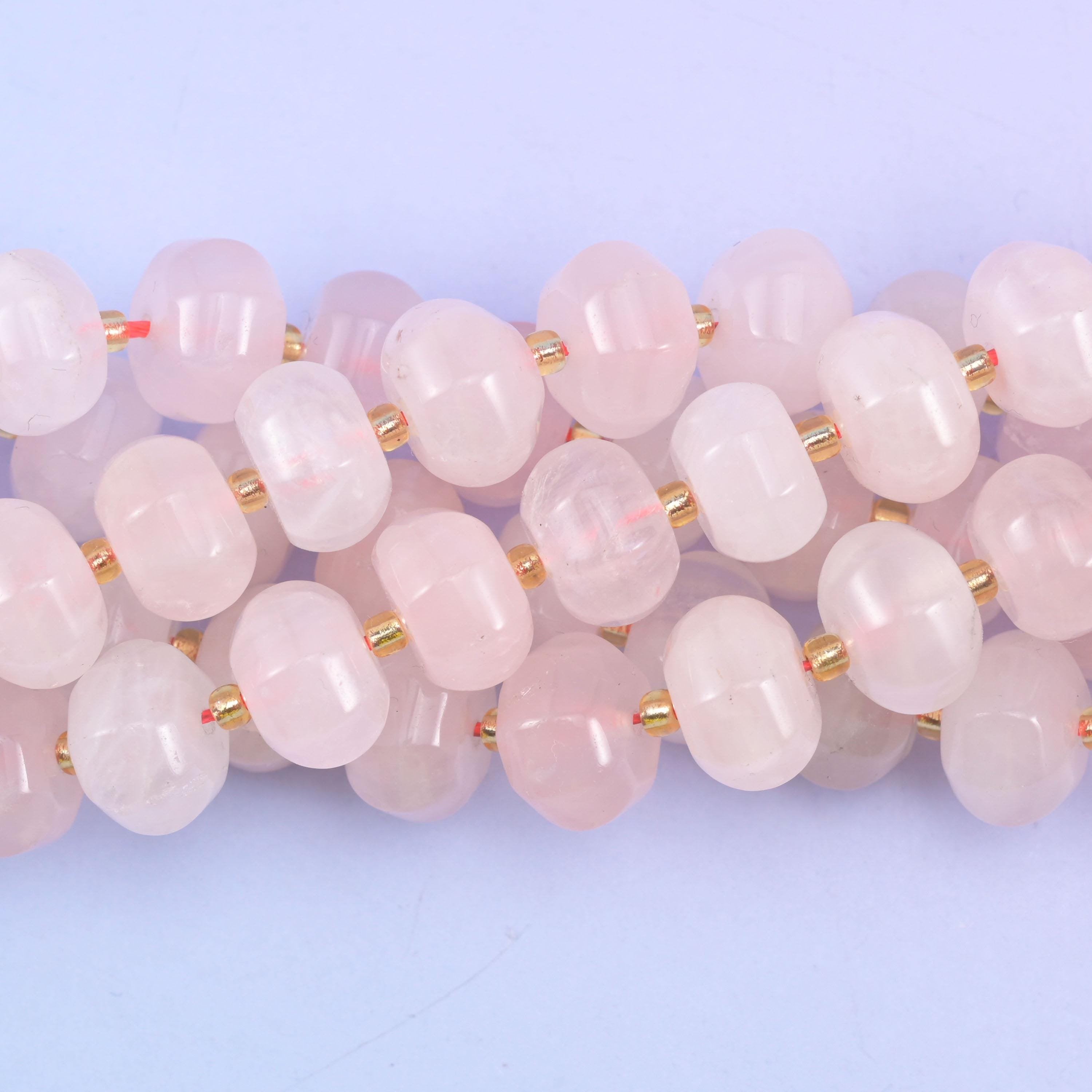 Rose quartz pumpkin beads, hole approximately 1.4mm