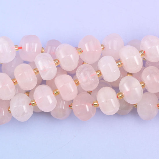 Rose quartz pumpkin beads, hole approximately 1.4mm