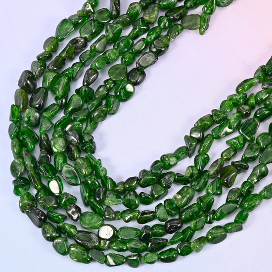 Chrome Diopside Pebble Nugget Beads 6-8mm 8-10mm Jewelry Making 15.5" Strand