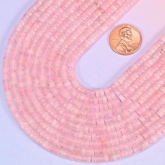Heishi disc cut Rose Quartz beads