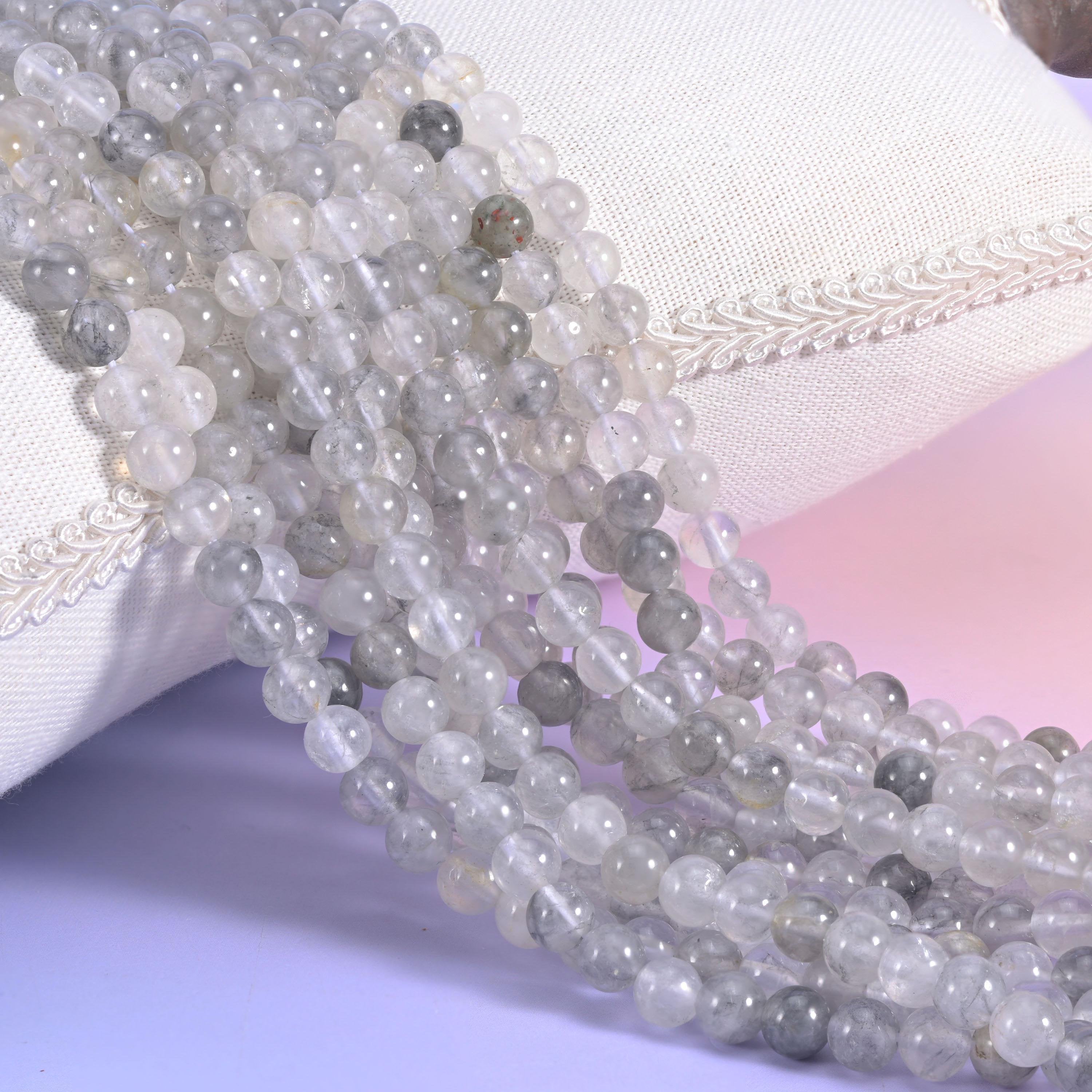 Cloudy Quartz Smooth Round Beads 4mm 6mm 8mm 10mm
