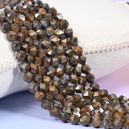 Bronzite Faceted Diamond Star Beads 6mm 8mm 10mm
