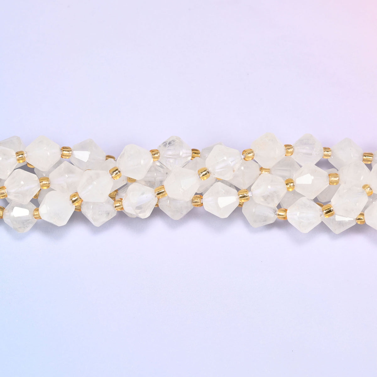 Angolan Quartz Faceted Bicone Beads 8mm Jewelry Making 15 Inch Strand