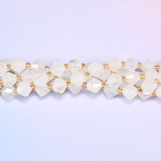 Angolan Quartz Faceted Bicone Beads 8mm Jewelry Making 15 Inch Strand